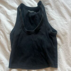 Abercrombie ribbed black tank scoop neck